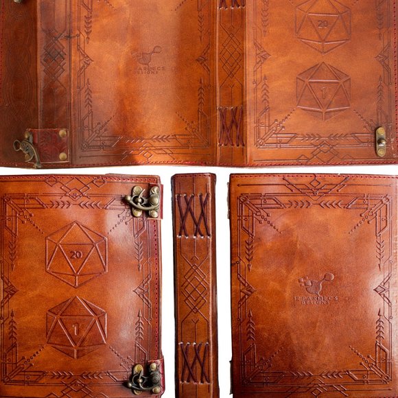 D20 Polyhedral Leather Journal - Picture 2 of 9